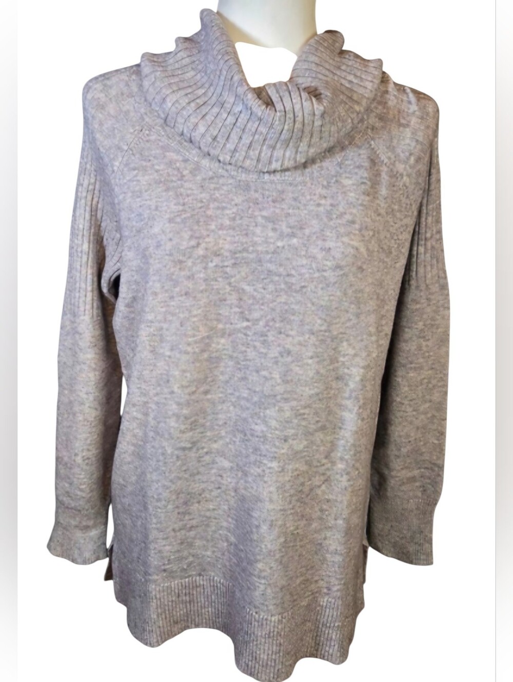 NWOT Time and Tru Gray Cowl Neck Tunic Sweater M